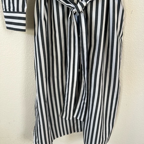 Who What Wear Stripe Long with Tie Belt Dress Pockets - Picture 6 of 11